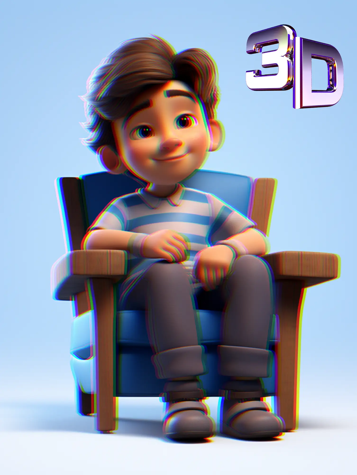 3d sterio image of boy