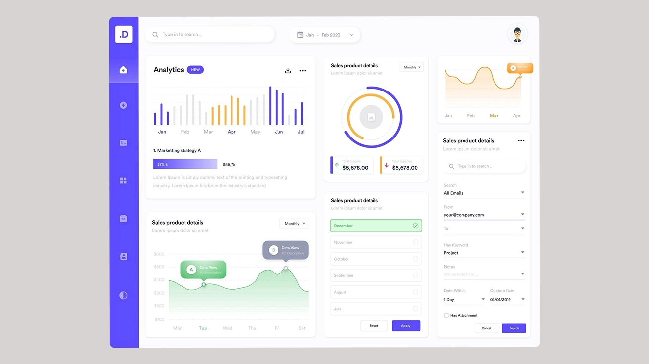 Responsive Web App Dashboard UI