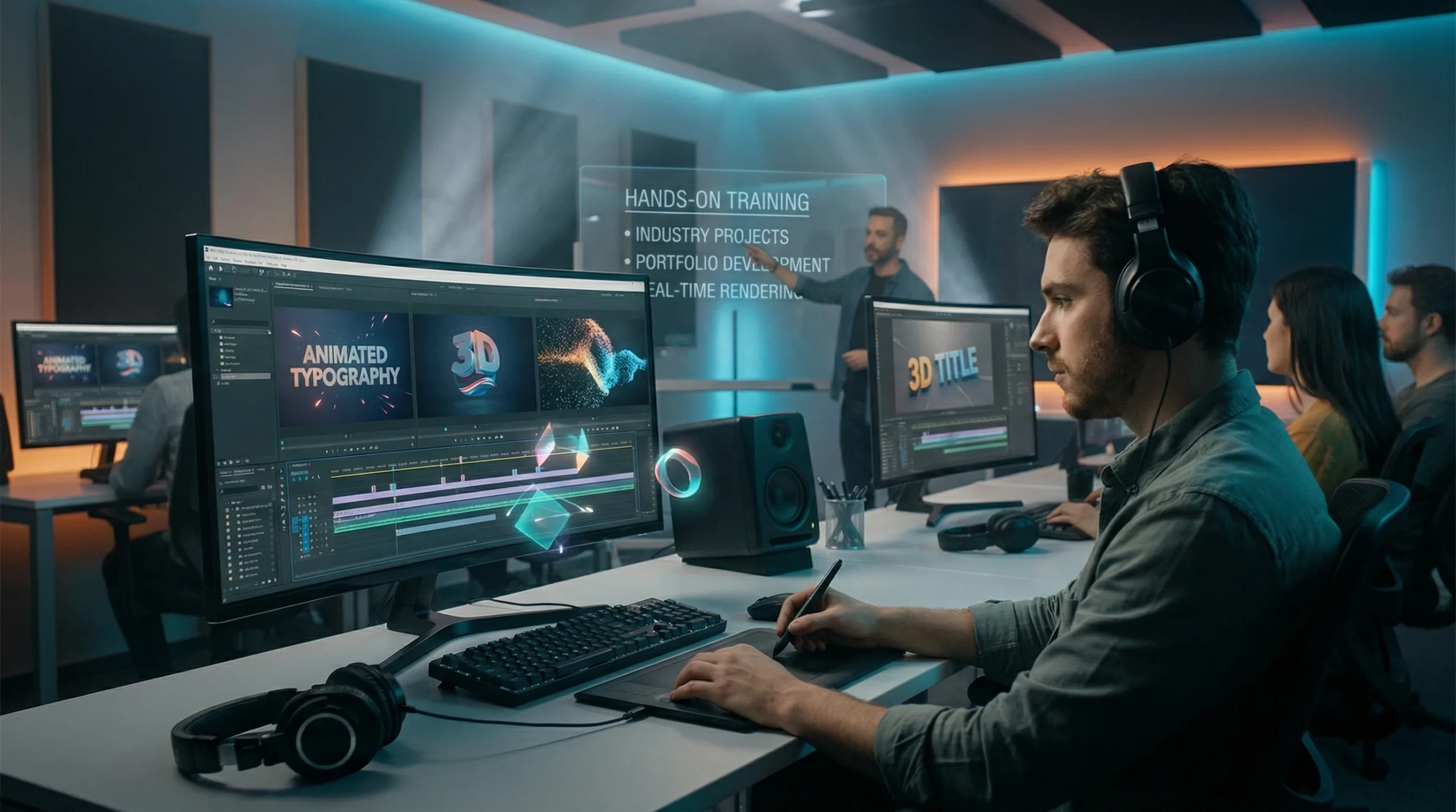 Students training at our Motion Graphics Course