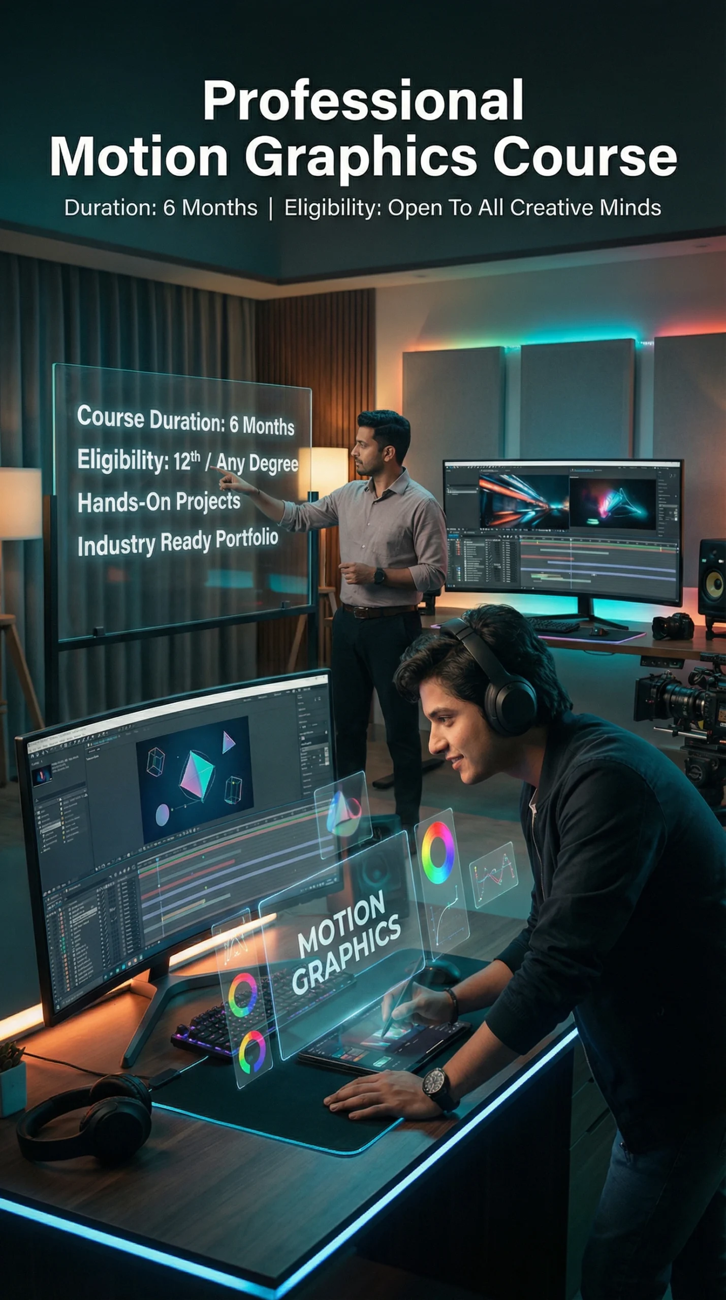 Motion Graphics Course Students in Chennai Lab