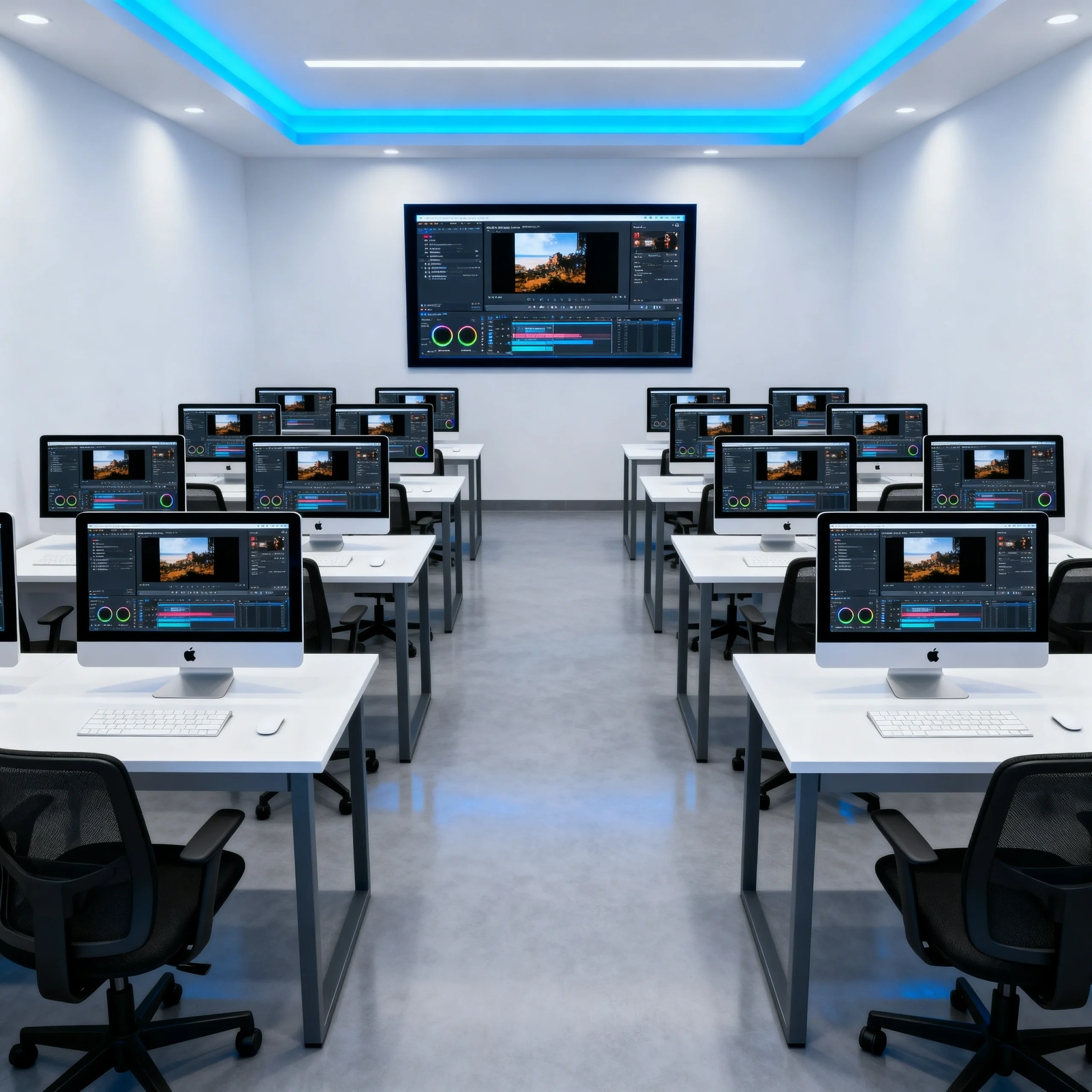 Collaborative Apple creative studio workspace at VFX India