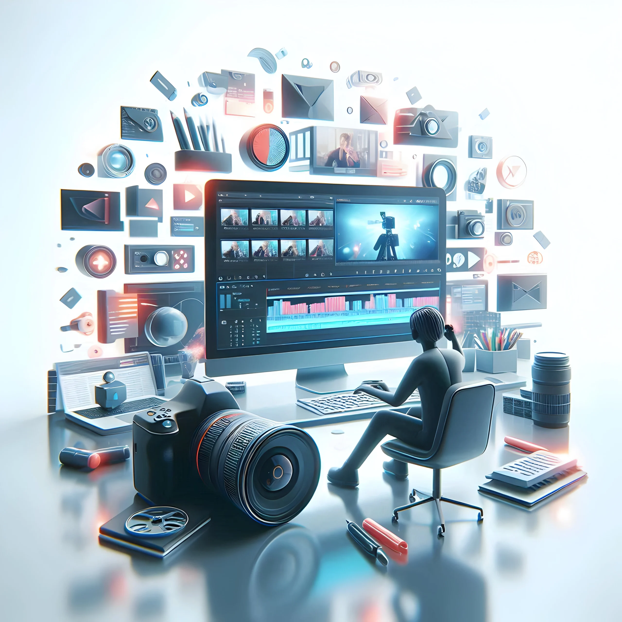 Social Media Content Creator Editing Video Project