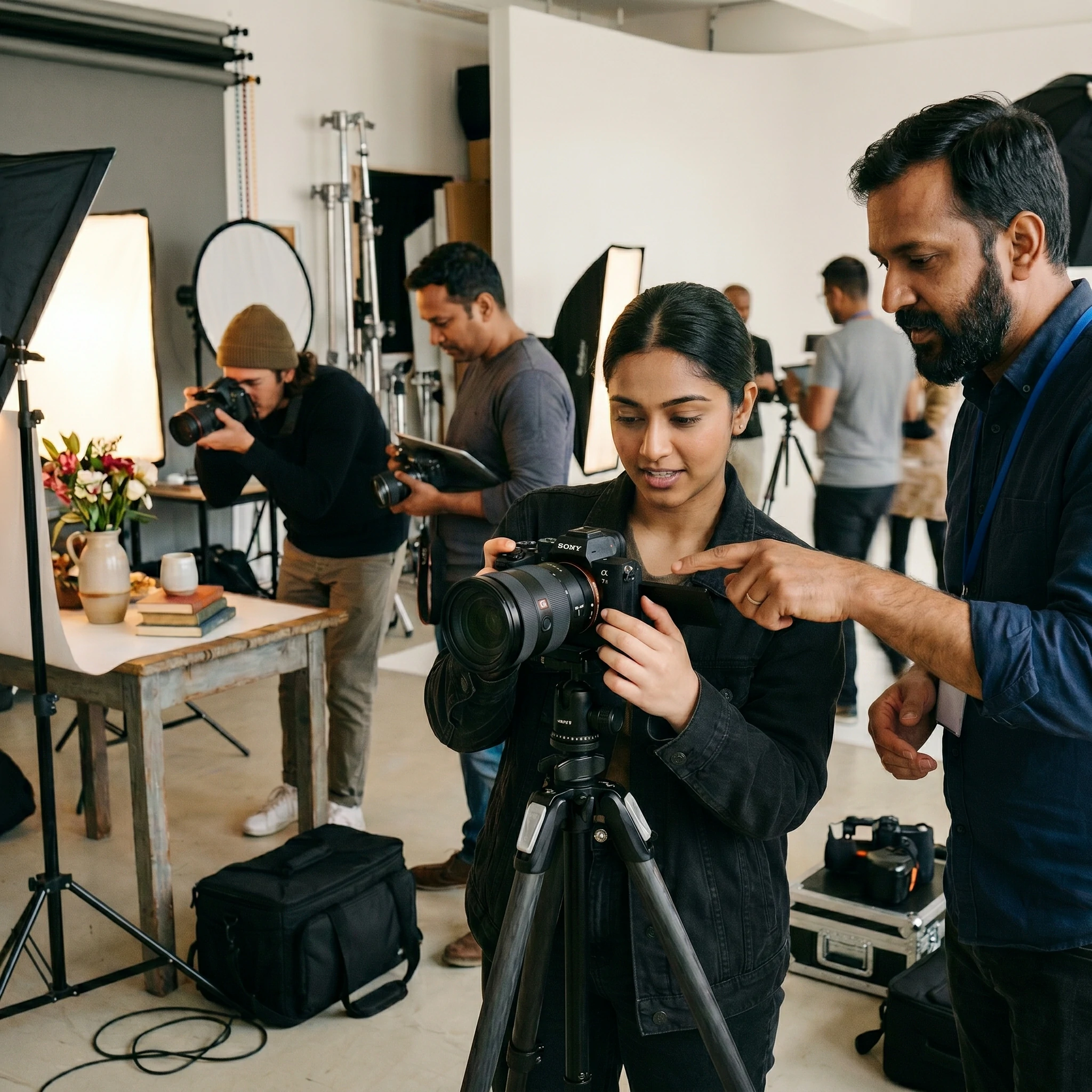 Professional photography studio training environment
