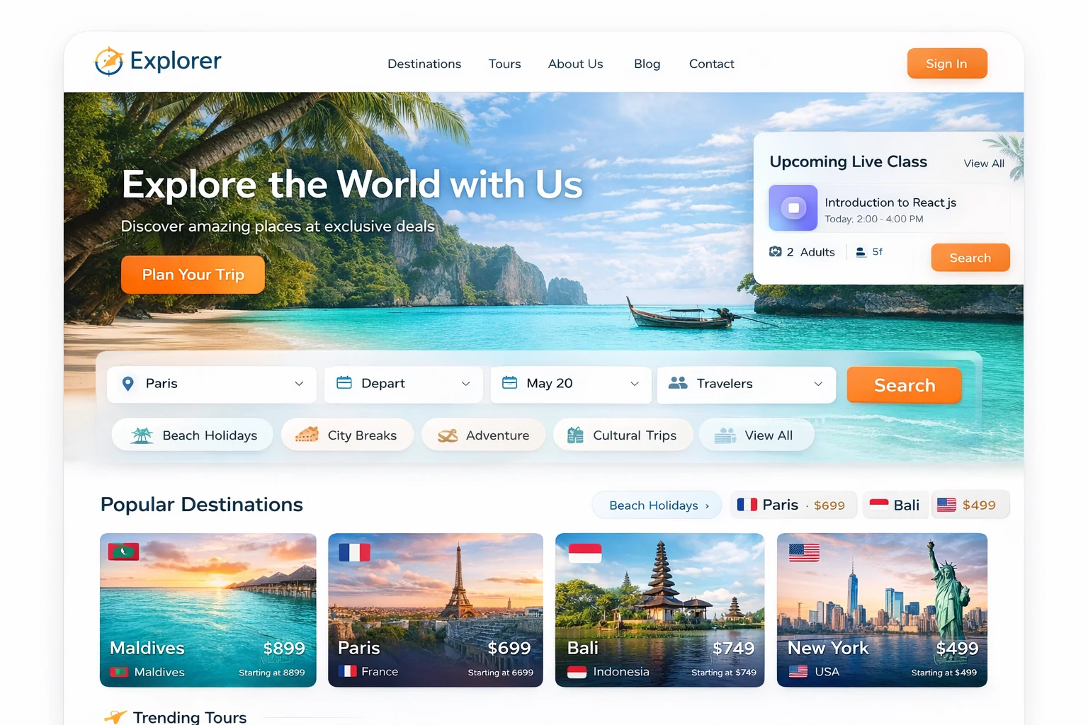 Travel & Tourism Website Project